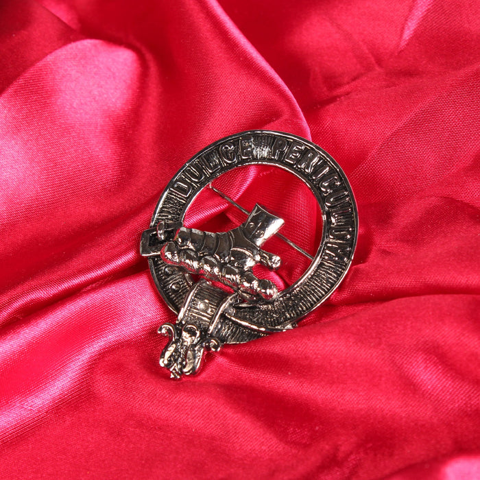 MacAulay Clan Badge, Kilt Pin, Lapel Pin, Cufflinks, Keyring/Key Fob & Gift Set — Fine Pewter by Art Pewter — Made in Scotland (Shiny Finish) - Heritage Of Scotland - Badge