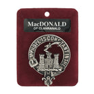 MacDonald of Clanranald Clan Badge, Kilt Pin, Lapel Pin, Cufflinks, Keyring/Key Fob & Gift Set — Fine Pewter by Art Pewter — Made in Scotland (Shiny Finish) - Heritage Of Scotland - Badge