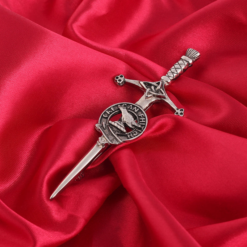 MacDonald of Glengarry Clan Badge, Kilt Pin, Lapel Pin, Cufflinks, Keyring/Key Fob & Gift Set — Fine Pewter by Art Pewter — Made in Scotland (Shiny Finish) - Heritage Of Scotland - Kilt Pin