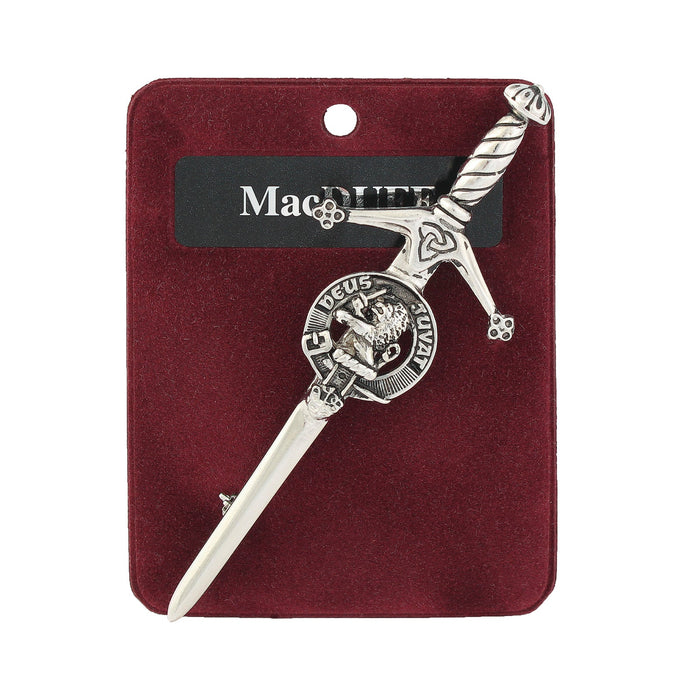 MacDuff Clan Badge, Kilt Pin, Lapel Pin, Cufflinks, Keyring/Key Fob & Gift Set — Fine Pewter by Art Pewter — Made in Scotland (Shiny Finish) - Heritage Of Scotland - Kilt Pin