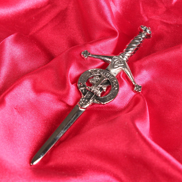 MacEwen Clan Badge, Kilt Pin, Lapel Pin, Cufflinks, Keyring/Key Fob & Gift Set — Fine Pewter by Art Pewter — Made in Scotland (Shiny Finish) - Heritage Of Scotland - Kilt Pin