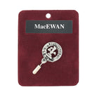 MacEwen Clan Badge, Kilt Pin, Lapel Pin, Cufflinks, Keyring/Key Fob & Gift Set — Fine Pewter by Art Pewter — Made in Scotland (Shiny Finish) - Heritage Of Scotland - Lapel Pin