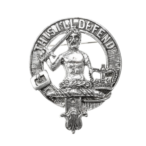 MacFarlane Clan Badge, Kilt Pin, Lapel Pin, Cufflinks, Keyring/Key Fob & Gift Set — Fine Pewter by Art Pewter — Made in Scotland (Shiny Finish) - Heritage Of Scotland - Badge