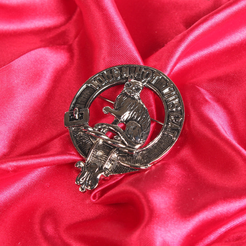 MacGillivray Clan Badge, Kilt Pin, Lapel Pin, Cufflinks, Keyring/Key Fob & Gift Set — Fine Pewter by Art Pewter — Made in Scotland (Shiny Finish) - Heritage Of Scotland - Badge