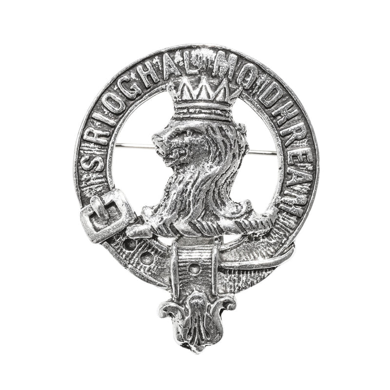 MacGregor Clan Badge, Kilt Pin, Lapel Pin, Cufflinks, Keyring/Key Fob & Gift Set — Fine Pewter by Art Pewter — Made in Scotland (Shiny Finish) - Heritage Of Scotland - Badge