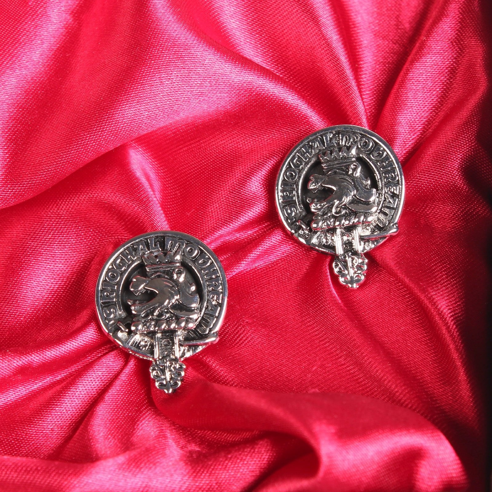 MacGregor Clan Badge, Kilt Pin, Lapel Pin, Cufflinks, Keyring/Key Fob & Gift Set — Fine Pewter by Art Pewter — Made in Scotland (Shiny Finish) - Heritage Of Scotland - Cufflinks