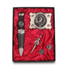 MacGregor Clan Badge, Kilt Pin, Lapel Pin, Cufflinks, Keyring/Key Fob & Gift Set — Fine Pewter by Art Pewter — Made in Scotland (Shiny Finish) - Heritage Of Scotland - Gift Set