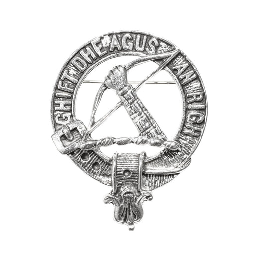 MacInnes Clan Badge, Kilt Pin, Lapel Pin, Cufflinks, Keyring/Key Fob & Gift Set — Fine Pewter by Art Pewter — Made in Scotland (Shiny Finish) - Heritage Of Scotland - Badge