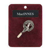 MacInnes Clan Badge, Kilt Pin, Lapel Pin, Cufflinks, Keyring/Key Fob & Gift Set — Fine Pewter by Art Pewter — Made in Scotland (Shiny Finish) - Heritage Of Scotland - Badge