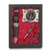 MacKay Clan Badge, Kilt Pin, Lapel Pin, Cufflinks, Keyring/Key Fob & Gift Set — Fine Pewter by Art Pewter — Made in Scotland (Shiny Finish) - Heritage Of Scotland - Gift Set