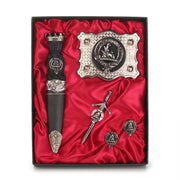 MacKenzie Clan Badge, Kilt Pin, Lapel Pin, Cufflinks, Keyring/Key Fob & Gift Set — Fine Pewter by Art Pewter — Made in Scotland (Shiny Finish) - Heritage Of Scotland - Gift Set