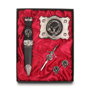 MacKenzie of Seaforth Clan Badge, Kilt Pin, Lapel Pin, Cufflinks, Keyring/Key Fob & Gift Set — Fine Pewter by Art Pewter — Made in Scotland (Shiny Finish) - Heritage Of Scotland - Gift Set