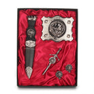 MacKinnon Clan Badge, Kilt Pin, Lapel Pin, Cufflinks, Keyring/Key Fob & Gift Set — Fine Pewter by Art Pewter — Made in Scotland (Shiny Finish) - Heritage Of Scotland - Gift Set