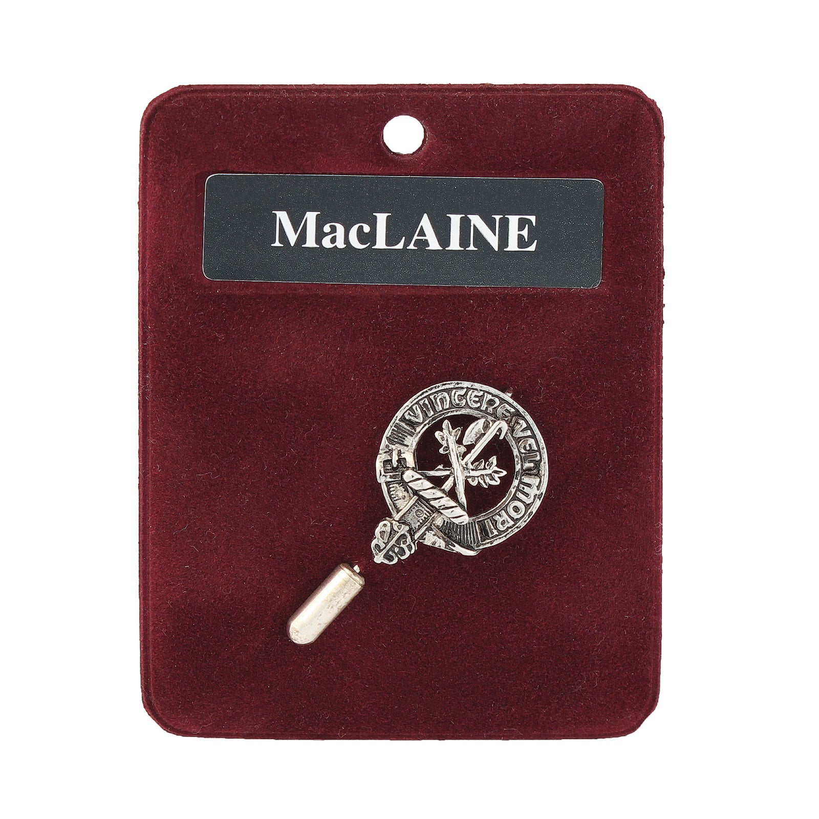 MacLaine Clan Badge, Kilt Pin, Lapel Pin, Cufflinks, Keyring/Key Fob & Gift Set — Fine Pewter by Art Pewter — Made in Scotland (Shiny Finish) - Heritage Of Scotland - Lapel Pin