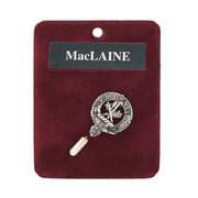 MacLaine Clan Badge, Kilt Pin, Lapel Pin, Cufflinks, Keyring/Key Fob & Gift Set — Fine Pewter by Art Pewter — Made in Scotland (Shiny Finish) - Heritage Of Scotland - Lapel Pin
