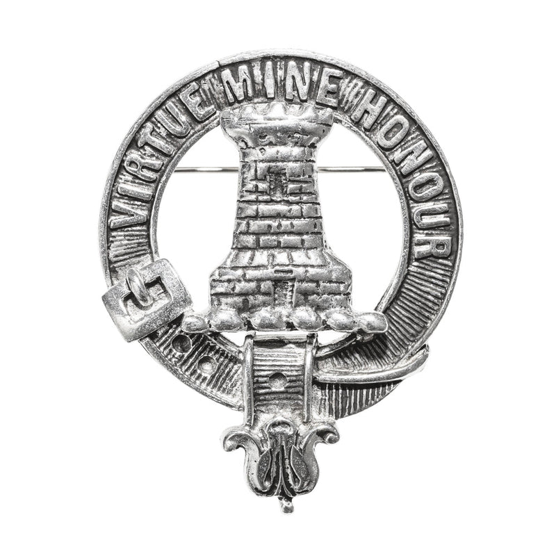 MacLean Clan Badge, Kilt Pin, Lapel Pin, Cufflinks, Keyring/Key Fob & Gift Set — Fine Pewter by Art Pewter — Made in Scotland (Shiny Finish) - Heritage Of Scotland - Badge
