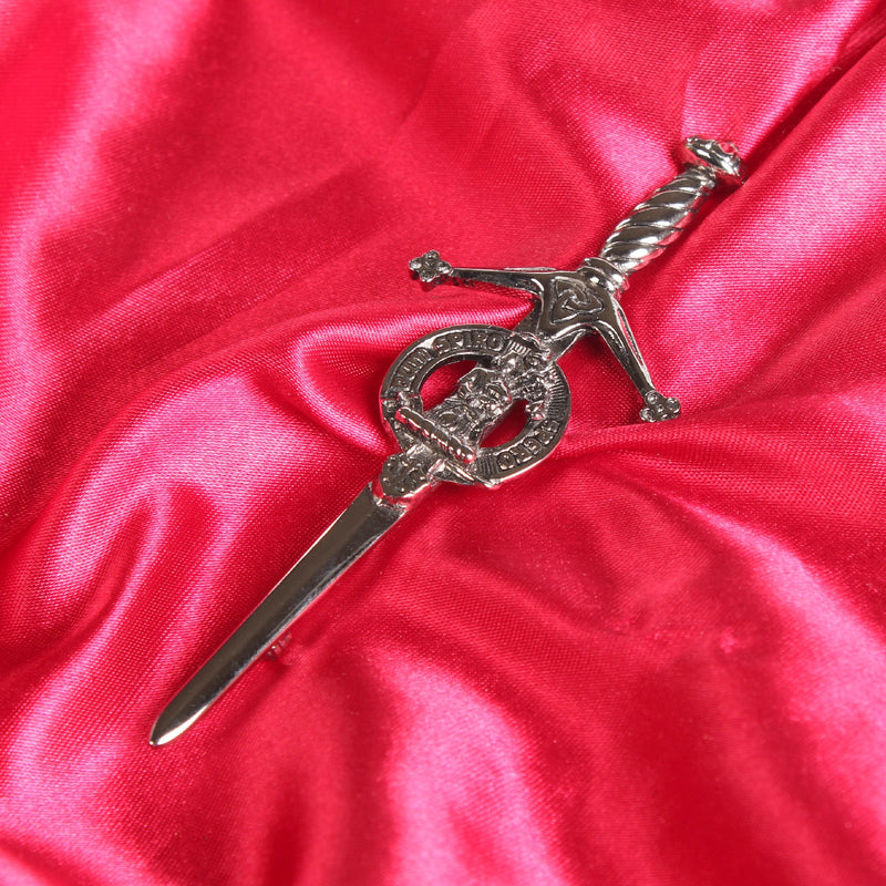 MacLennan Clan Badge, Kilt Pin, Lapel Pin, Cufflinks, Keyring/Key Fob & Gift Set — Fine Pewter by Art Pewter — Made in Scotland (Shiny Finish) - Heritage Of Scotland - Kilt Pin