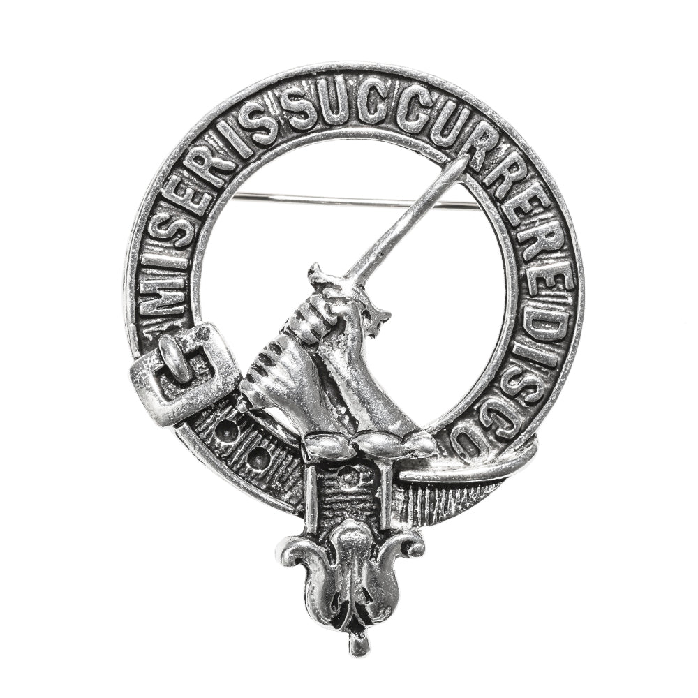 MacMillan Clan Badge, Kilt Pin, Lapel Pin, Cufflinks, Keyring/Key Fob & Gift Set — Fine Pewter by Art Pewter — Made in Scotland (Shiny Finish) - Heritage Of Scotland - Badge