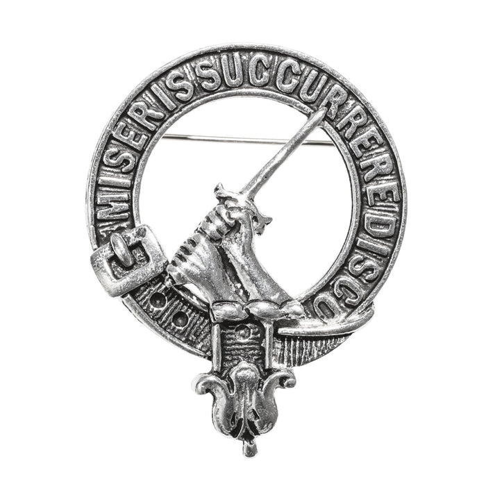 MacMillan Clan Badge, Kilt Pin, Lapel Pin, Cufflinks, Keyring/Key Fob & Gift Set — Fine Pewter by Art Pewter — Made in Scotland (Shiny Finish) - Heritage Of Scotland - Badge