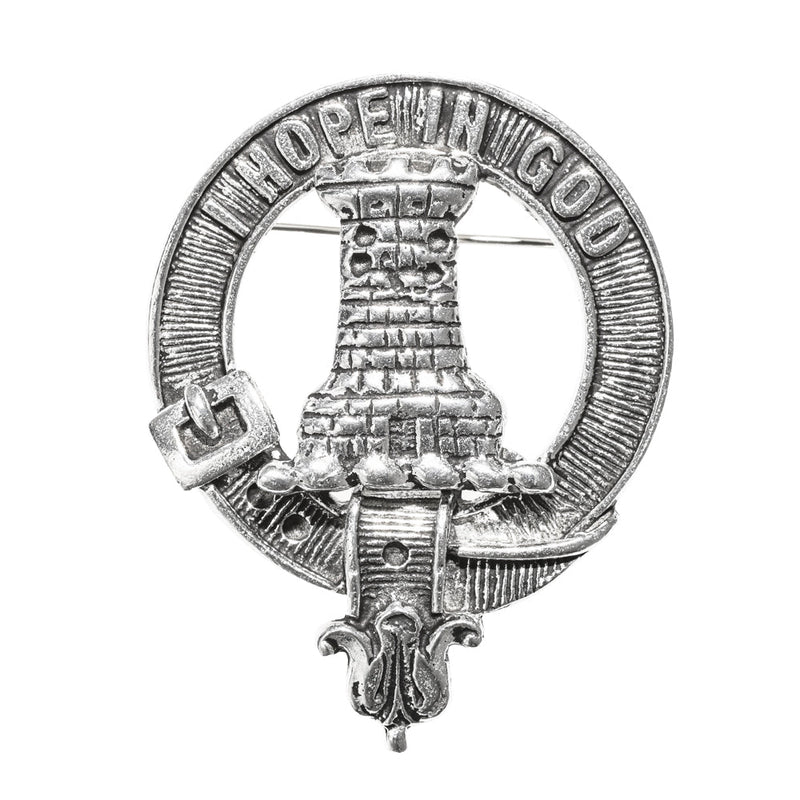 MacNaughton Clan Badge, Kilt Pin, Lapel Pin, Cufflinks, Keyring/Key Fob & Gift Set — Fine Pewter by Art Pewter — Made in Scotland (Shiny Finish) - Heritage Of Scotland - Badge