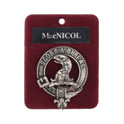 MacNicol Clan Badge, Kilt Pin, Lapel Pin, Cufflinks, Keyring/Key Fob & Gift Set — Fine Pewter by Art Pewter — Made in Scotland (Shiny Finish) - Heritage Of Scotland - Badge