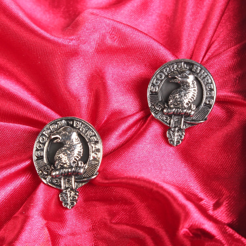 MacNicol Clan Badge, Kilt Pin, Lapel Pin, Cufflinks, Keyring/Key Fob & Gift Set — Fine Pewter by Art Pewter — Made in Scotland (Shiny Finish) - Heritage Of Scotland - Cufflinks