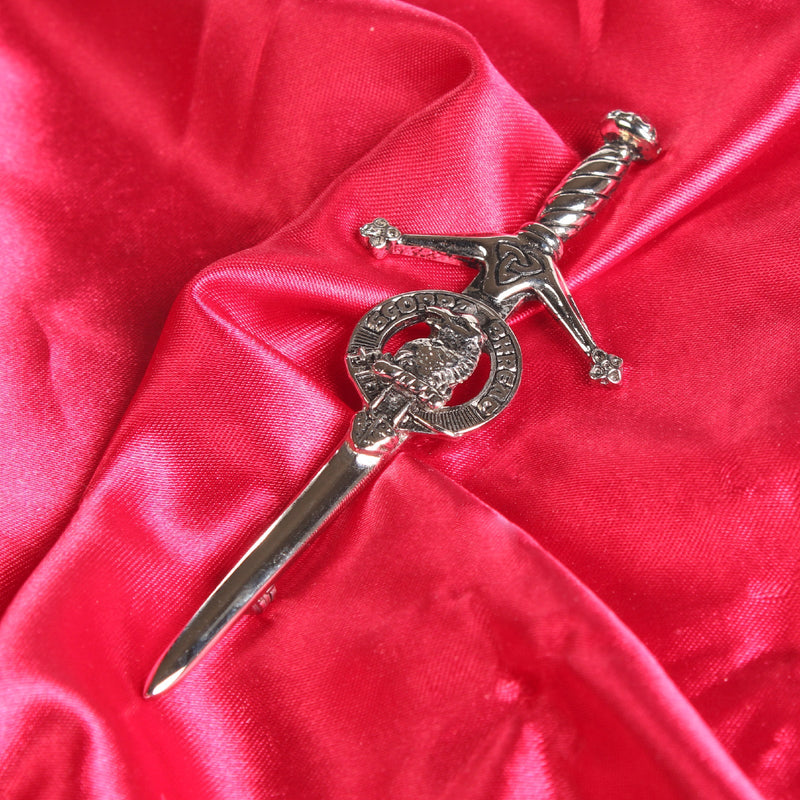 MacNicol Clan Badge, Kilt Pin, Lapel Pin, Cufflinks, Keyring/Key Fob & Gift Set — Fine Pewter by Art Pewter — Made in Scotland (Shiny Finish) - Heritage Of Scotland - Kilt Pin