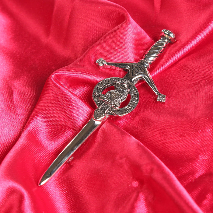 MacNicol Clan Badge, Kilt Pin, Lapel Pin, Cufflinks, Keyring/Key Fob & Gift Set — Fine Pewter by Art Pewter — Made in Scotland (Shiny Finish) - Heritage Of Scotland - Kilt Pin