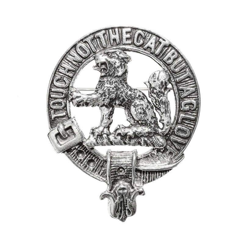 MacPherson Clan Badge, Kilt Pin, Lapel Pin, Cufflinks, Keyring/Key Fob & Gift Set — Fine Pewter by Art Pewter — Made in Scotland (Shiny Finish) - Heritage Of Scotland - Badge