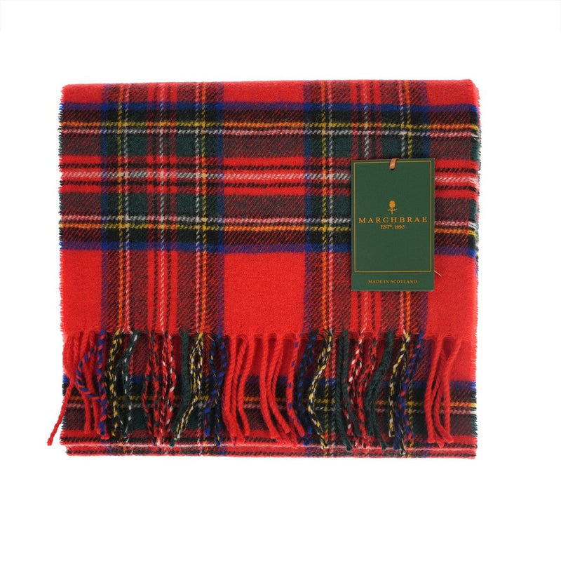 Marchbrae 100% Lambswool Scarf – Traditional Tartan & Check Designs - Made in Scotland - Heritage Of Scotland - Stewart Royal