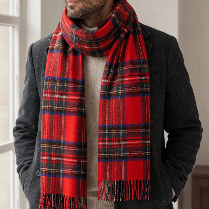 Marchbrae 100% Lambswool Scarf – Traditional Tartan & Check Designs - Made in Scotland - Heritage Of Scotland - Stewart Royal