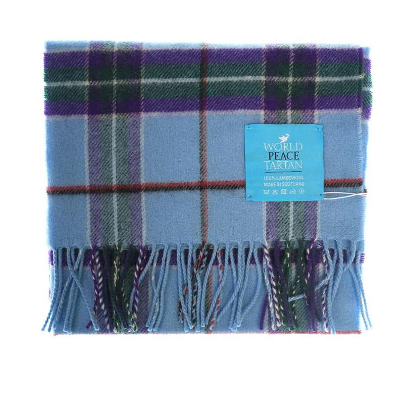 Marchbrae 100% Lambswool Scarf – Traditional Tartan & Check Designs - Made in Scotland - Heritage Of Scotland - World Peace Tartan