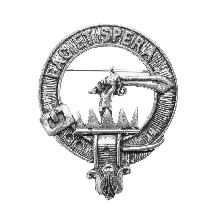 Matheson Clan Badge, Kilt Pin, Lapel Pin, Cufflinks, Keyring/Key Fob & Gift Set — Fine Pewter by Art Pewter — Made in Scotland (Shiny Finish) - Heritage Of Scotland - Badge