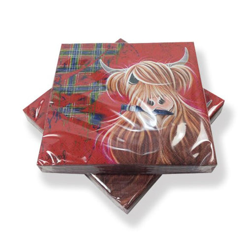 Mcmoo Tartan Paint Napkin Pack In - Heritage Of Scotland - NA