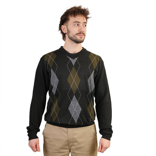 Men's Argyle Ballantrae Jumper Black - Heritage Of Scotland - BLACK