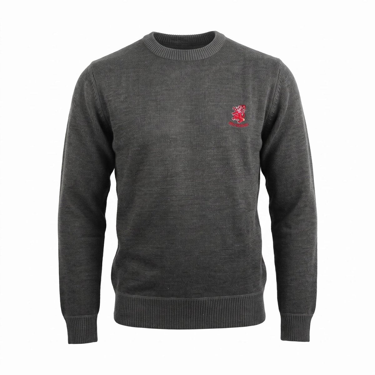 Men's Ballantrae Lion Jumper - Charcoal Marl - Heritage Of Scotland - S