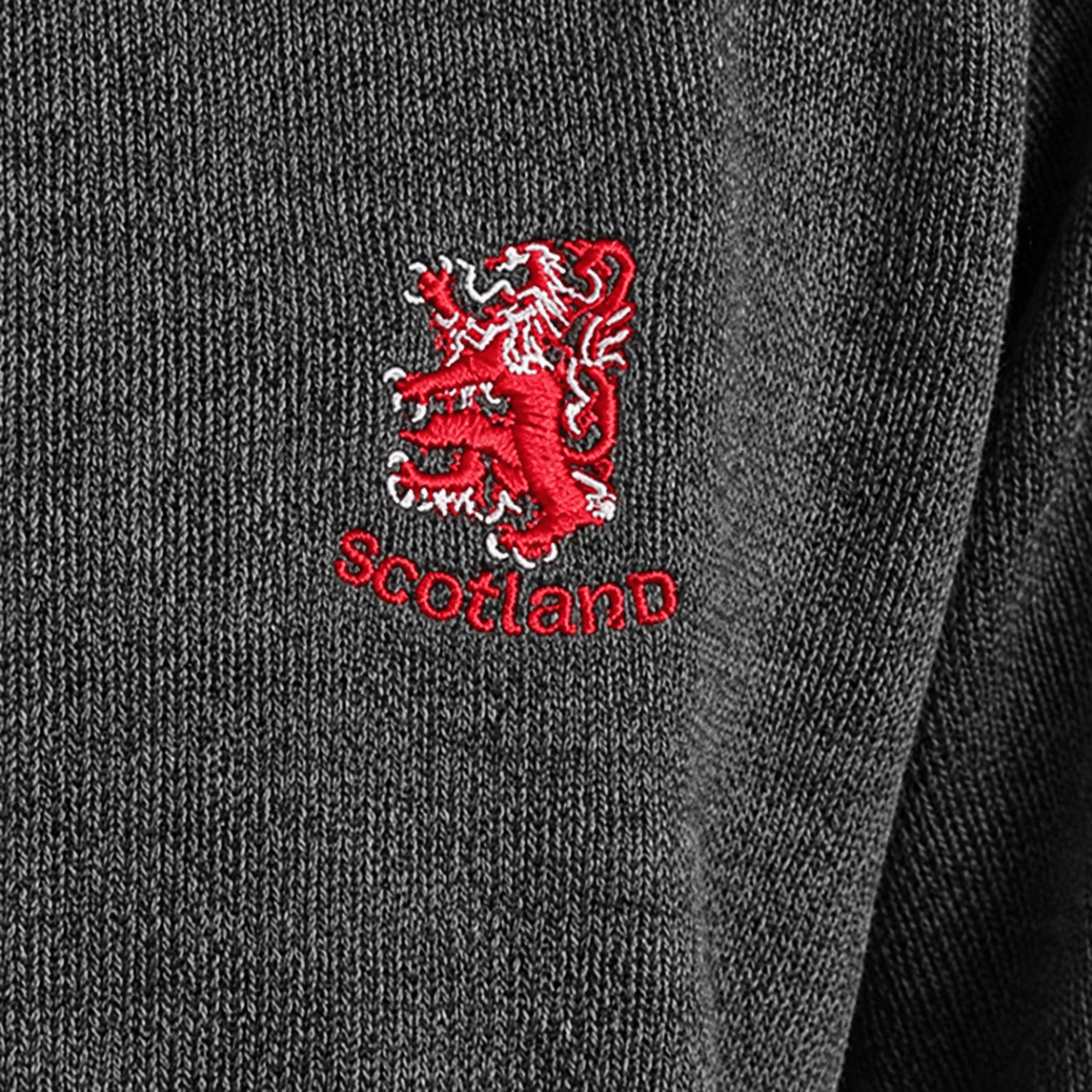 Men's Ballantrae Lion Jumper - Charcoal Marl - Heritage Of Scotland - S