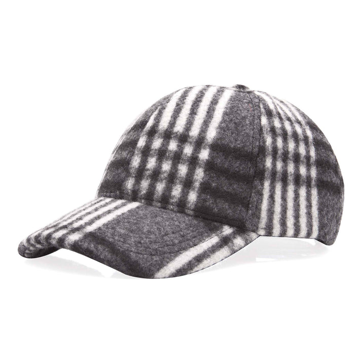 Mens Check Baseball Cap - Heritage Of Scotland - BLACK AND WHITE CHECK