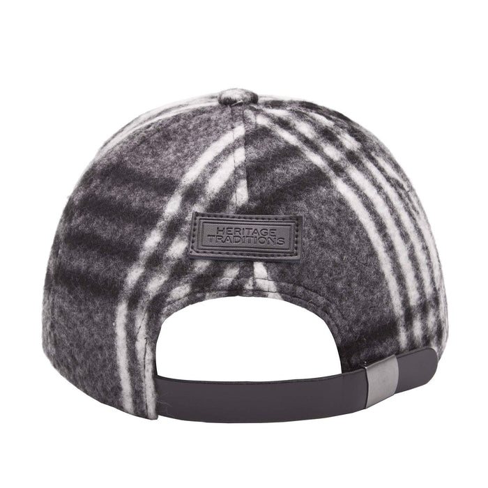 Mens Check Baseball Cap - Heritage Of Scotland - BLACK AND WHITE CHECK