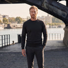 Men's Dunedin Cashmere 100% Cashmere Crew Neck Jumper - Charcoal - Heritage Of Scotland - S