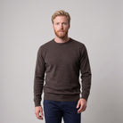 Men's Dunedin Cashmere 100% Cashmere Crew Neck Jumper - Ptarmigan - Heritage Of Scotland - XS