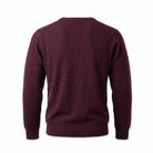 Men's Dunedin Cashmere 100% Cashmere V Neck Jumper - Bordeaux - Heritage Of Scotland - XS