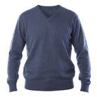 Men's Dunedin Cashmere 100% Cashmere V Neck Jumper - Denim - Heritage Of Scotland - XS