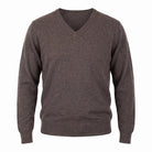 Men's Dunedin Cashmere 100% Cashmere V Neck Jumper- Ptarmigan - Heritage Of Scotland - XS