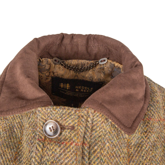 Men's Finn Harris Tweed Gilet Hb310 - B5 Green Check Mustard - Heritage Of Scotland - HB310 - B5 GREEN CHECK MUSTARD