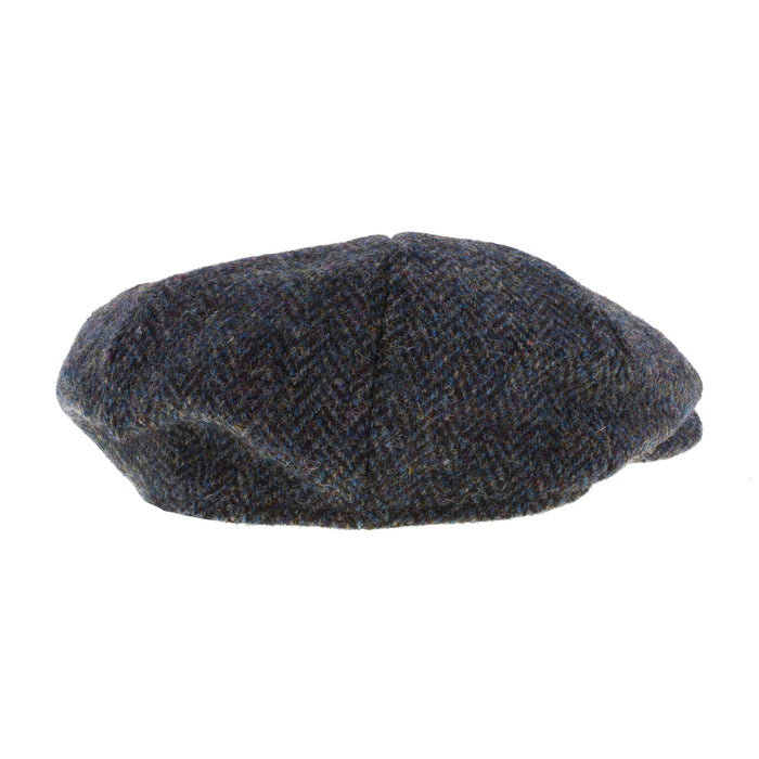 Men's Harris Tweed Carloway Cap 2012 Grey/Blue Herringbone - Heritage Of Scotland - 2012 GREY/BLUE HERRINGBONE