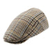 Mens Jumbo Herringbone Flat Cap - Heritage Of Scotland - NATURAL