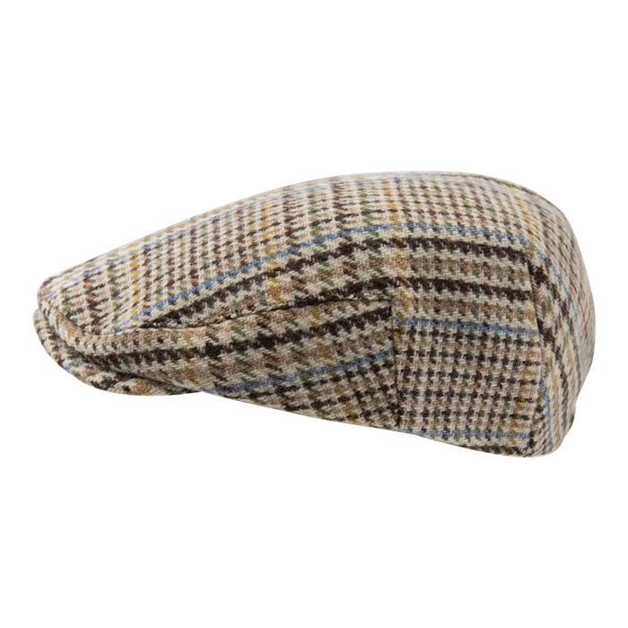 Mens Jumbo Herringbone Flat Cap - Heritage Of Scotland - NATURAL