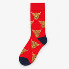 Men’s Luxury Bamboo Socks – Soft, Breathable & Stylish Everyday Comfort - COW HEAD RED - Heritage Of Scotland -