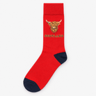 Men’s Luxury Bamboo Socks – Soft, Breathable & Stylish Everyday Comfort - HIGHLAND COW HEAD SCOTLAND RED - Heritage Of Scotland -